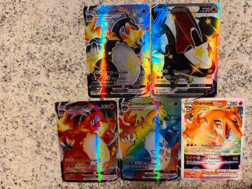 Carte pokemon rare Charizar e Pikachu