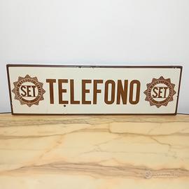 Insegna Tabella Smaltata Telefono SET