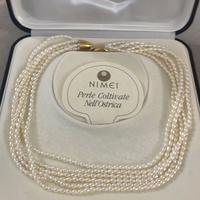 Collana NIMEI 6 Fili Perle e Chiusura in Oro 18kt