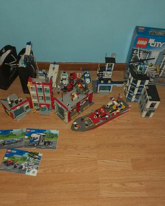 lego originali caserma pompieri polizia e camion
