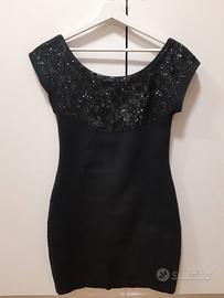 Mini abito vintage Hunza anni ’90 nero elasticizza