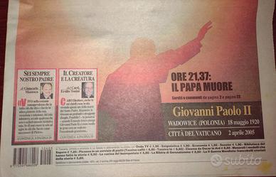 GIORNALI ORIGINALI: MORTE PAPA GIOVANNI PAOLO II