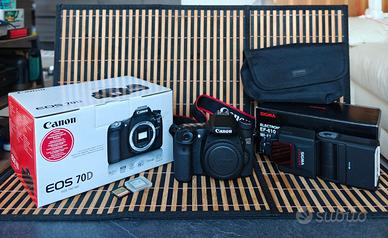 Canon EOS 70D – Con flash, borsa  e accessori