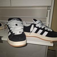 adidas campus nere a strisce bianche