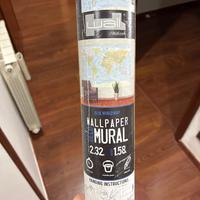 Mappa del mondo da parete 2.32mt 1.58mt MAI APERTA