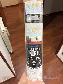 Mappa del mondo da parete 2.32mt 1.58mt MAI APERTA