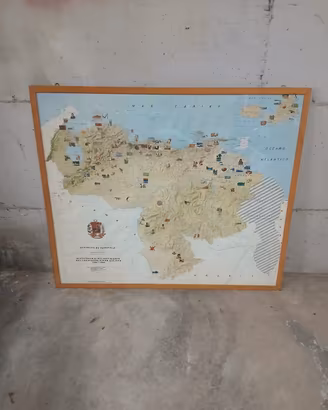 Mappa Vintage Venezuela 1983 - Bicentenario Simón 