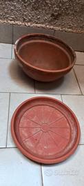 Vaso ciotola terracotta Ø 23 e sottovaso