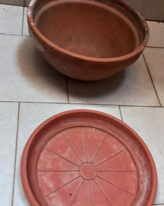 Vaso ciotola terracotta Ø 23 e sottovaso
