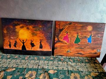 Coppia di quadri etnici 