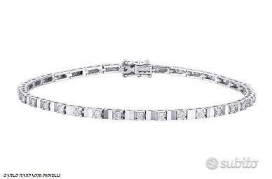 BRACCIALE TENNIS ORO 18kt. CON DIAMANTI ALTERNATI