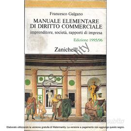 Manuale elementare di diritto commerciale Galgano