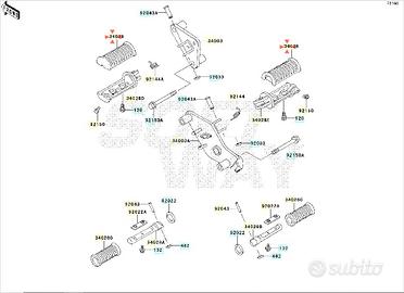 Gomma pedana anteriore Kawasaki VN 800 Classic 340