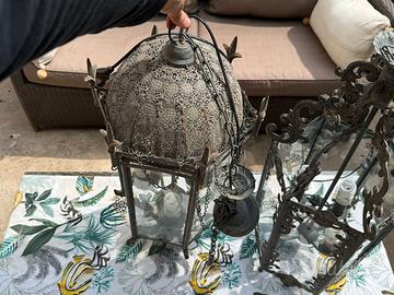 Lampadario in ferro lavorato 4 luci