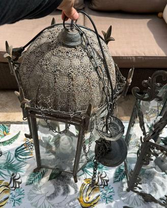 Lampadario in ferro lavorato 4 luci
