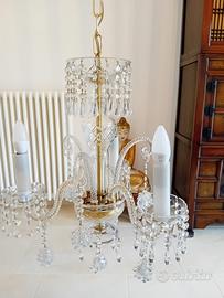 Lampadario vintage con gocce Swarovsky