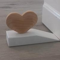 Cuneo fermaporta shabby in legno dipinto a mano