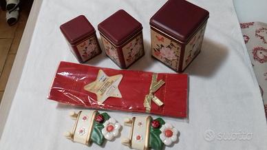 Scatole latta, Set colazione e Appendi strofinacci