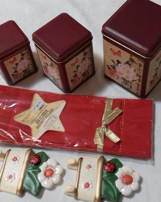 Scatole latta, Set colazione e Appendi strofinacci