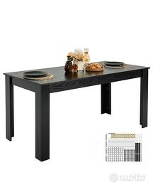 Tavolo da Pranzo Rettangolare Casa Soggiorno Nero