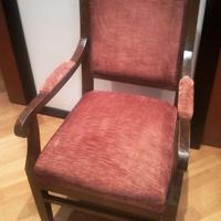 poltrona su ruote legno tessuto x scrivania