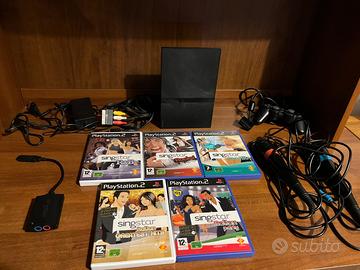 PlayStation 2 Slim + SingStar completo + 5 giochi