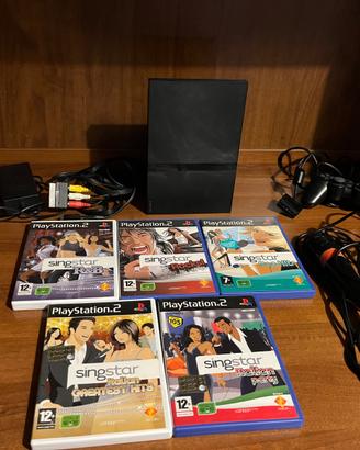 PlayStation 2 Slim + SingStar completo + 5 giochi