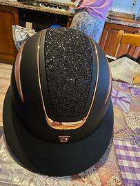 Cap Equitazione Tattini con Glitter e Rose Gold 