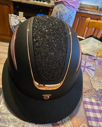 Cap Equitazione Tattini con Glitter e Rose Gold