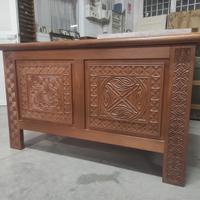 Cassapanca mogano intarsiata