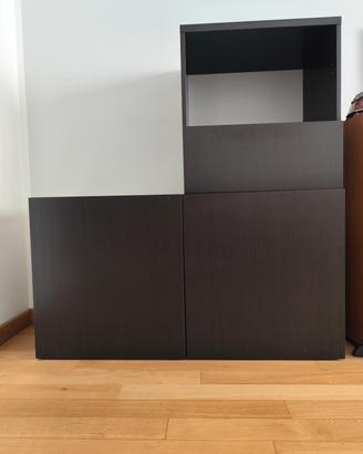 Mobili Besta nero/wengé con ante