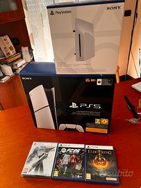 Ps5 slim digital 1tb lettore esterno e 3 giochi