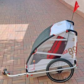 rimorchio gemellare per bicicletta