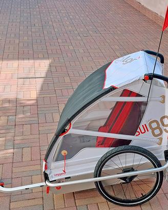 rimorchio gemellare per bicicletta