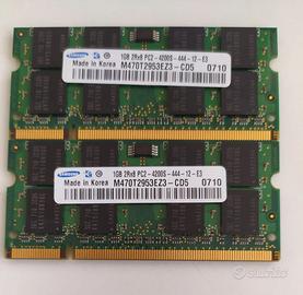 Memoria RAM SOIMM Samsung  2x1GB 2Rx8 PC2 - 4200S