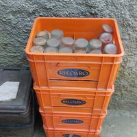 4 Cassette Vintage RECOARO e Bottigliette in Vetro