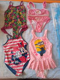 costumi interi 98/104 cm+ 2pz 6 anni 