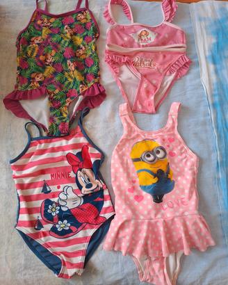 costumi interi 98/104 cm+ 2pz 6 anni 