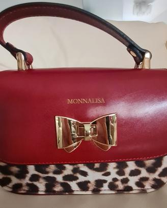 Monnalisa borsa pelle rosso borgogna