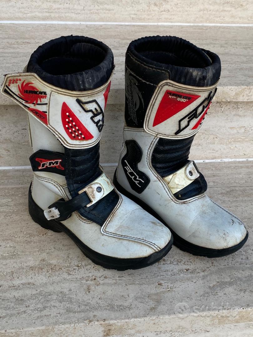 Stivali Bambino Moto Cross Enduro FM Racing HURRICANE Nero Vendita