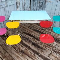 tavolo formica azzurro vintage