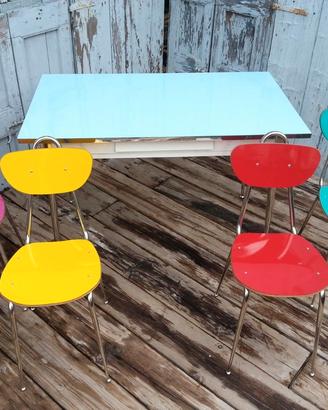 tavolo formica azzurro vintage