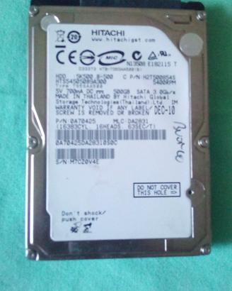 Hard Disk Hitachi 500GB SATA 2,5"