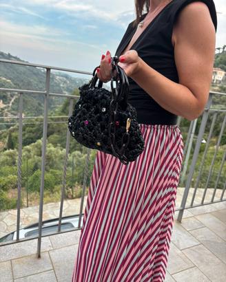 Aplyx_bags borsetta nera traforata con strass