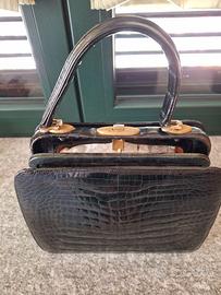 BORSA PELLE DI COCCODRILLO VINTAGE ANNI 50 60