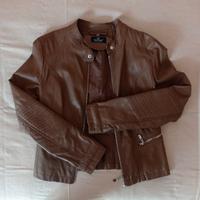 Giacca simil pelle marrone 