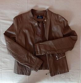 Giacca simil pelle marrone 