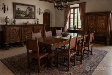 Sala completa vintage anni '70 in legno massello