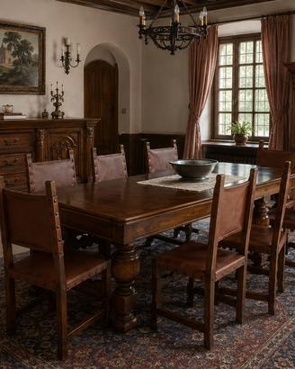 Sala completa vintage anni '70 in legno massello