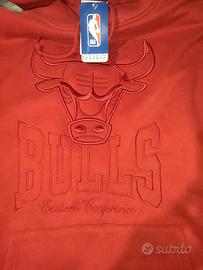 Felpa con etichetta dei Chicago Bulls Rossa XL